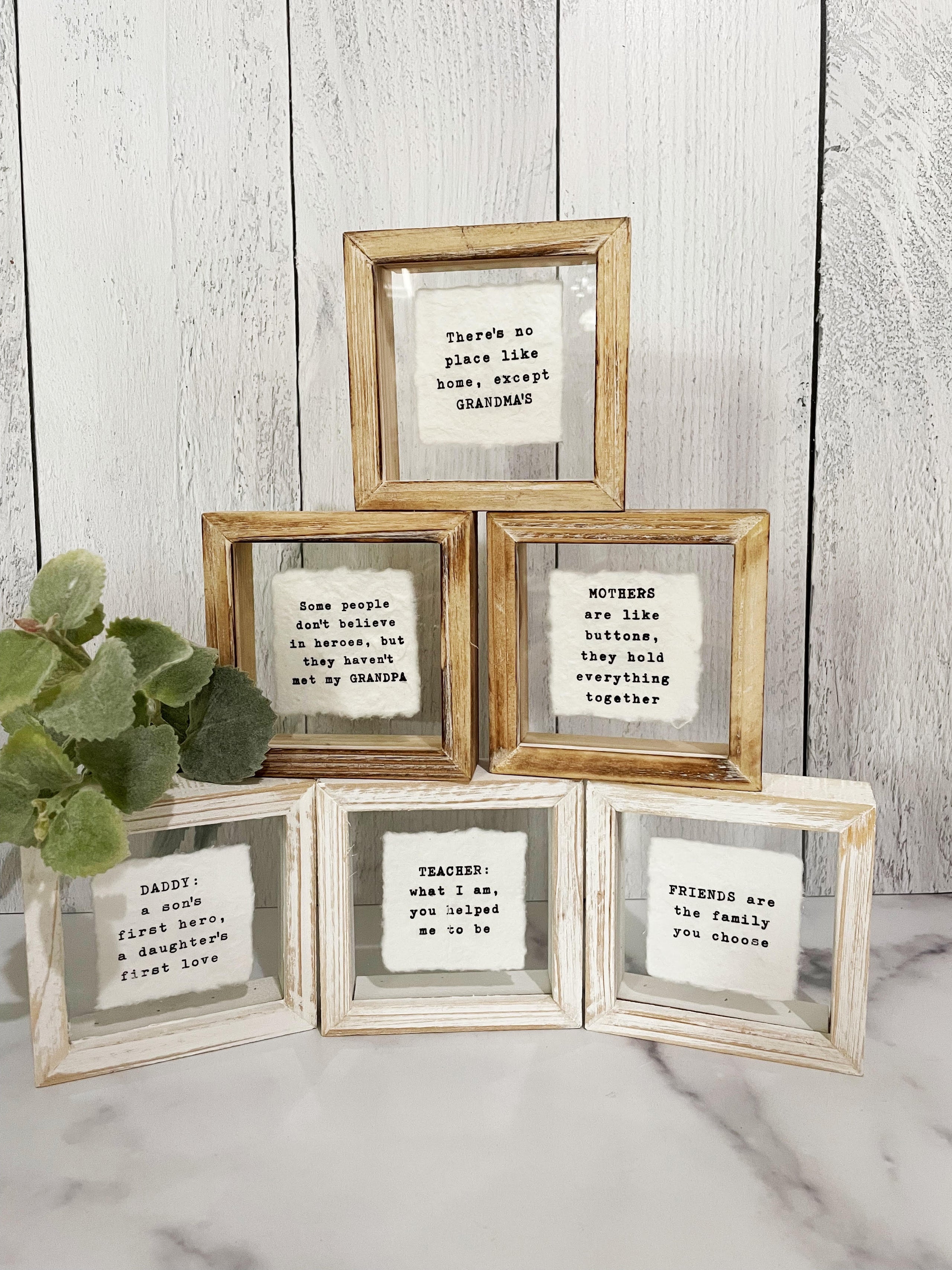 White/Wooden Glass Frame with Paper Sign Olde Farm Creek